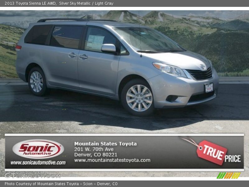 Silver Sky Metallic / Light Gray 2013 Toyota Sienna LE AWD