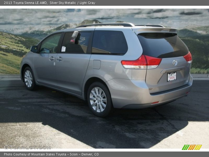 Silver Sky Metallic / Light Gray 2013 Toyota Sienna LE AWD