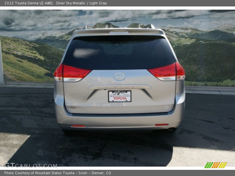 Silver Sky Metallic / Light Gray 2013 Toyota Sienna LE AWD