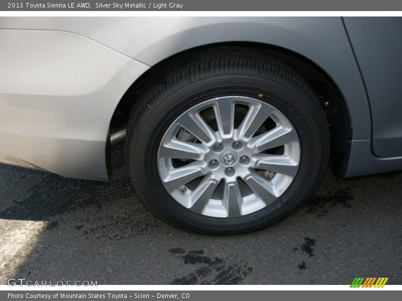 Silver Sky Metallic / Light Gray 2013 Toyota Sienna LE AWD