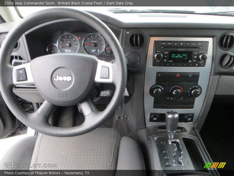 Brilliant Black Crystal Pearl / Dark Slate Gray 2009 Jeep Commander Sport