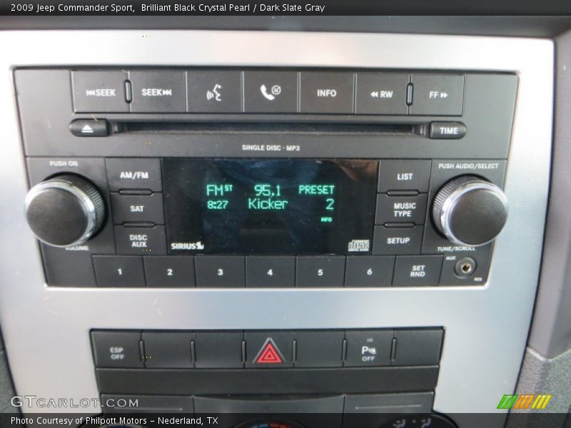 Brilliant Black Crystal Pearl / Dark Slate Gray 2009 Jeep Commander Sport