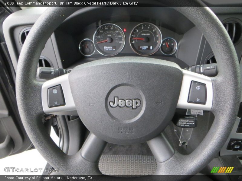 Brilliant Black Crystal Pearl / Dark Slate Gray 2009 Jeep Commander Sport