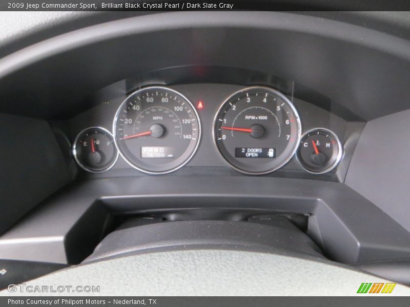 Brilliant Black Crystal Pearl / Dark Slate Gray 2009 Jeep Commander Sport
