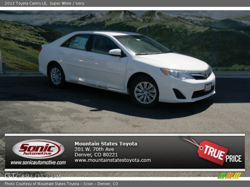 Super White / Ivory 2013 Toyota Camry LE