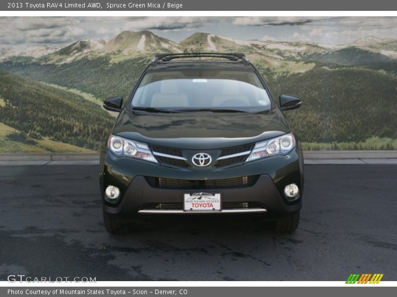 Spruce Green Mica / Beige 2013 Toyota RAV4 Limited AWD