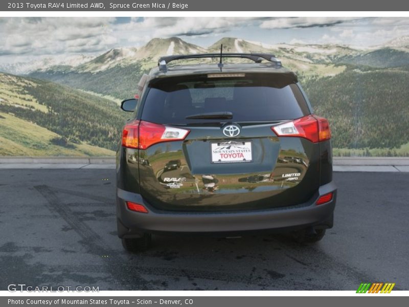 Spruce Green Mica / Beige 2013 Toyota RAV4 Limited AWD