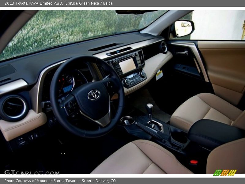 Spruce Green Mica / Beige 2013 Toyota RAV4 Limited AWD