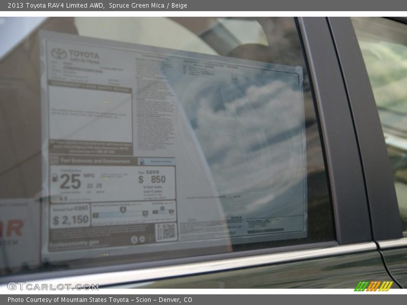 Spruce Green Mica / Beige 2013 Toyota RAV4 Limited AWD