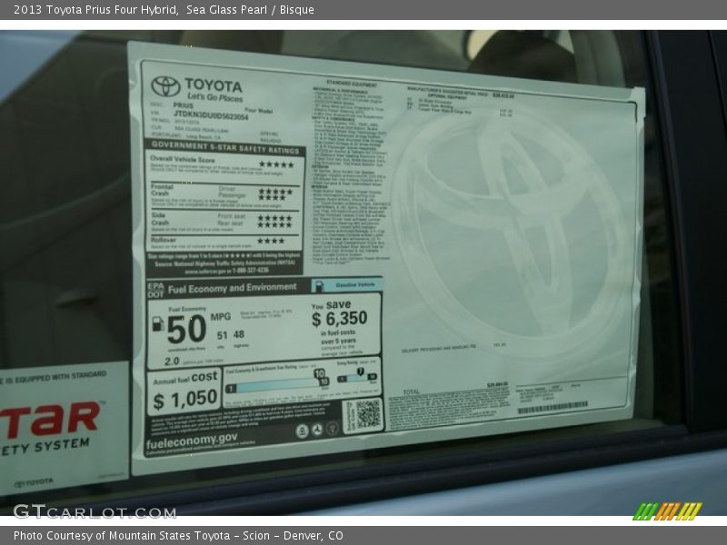 Sea Glass Pearl / Bisque 2013 Toyota Prius Four Hybrid