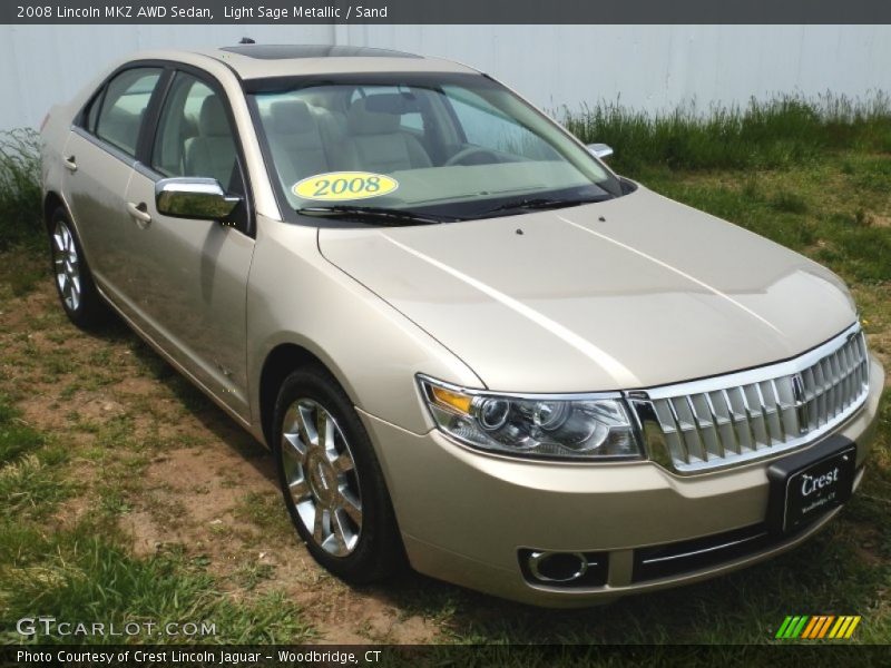 Light Sage Metallic / Sand 2008 Lincoln MKZ AWD Sedan