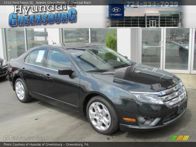 Atlantis Green Metallic / Charcoal Black 2010 Ford Fusion SE