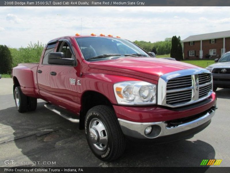 Flame Red / Medium Slate Gray 2008 Dodge Ram 3500 SLT Quad Cab 4x4 Dually