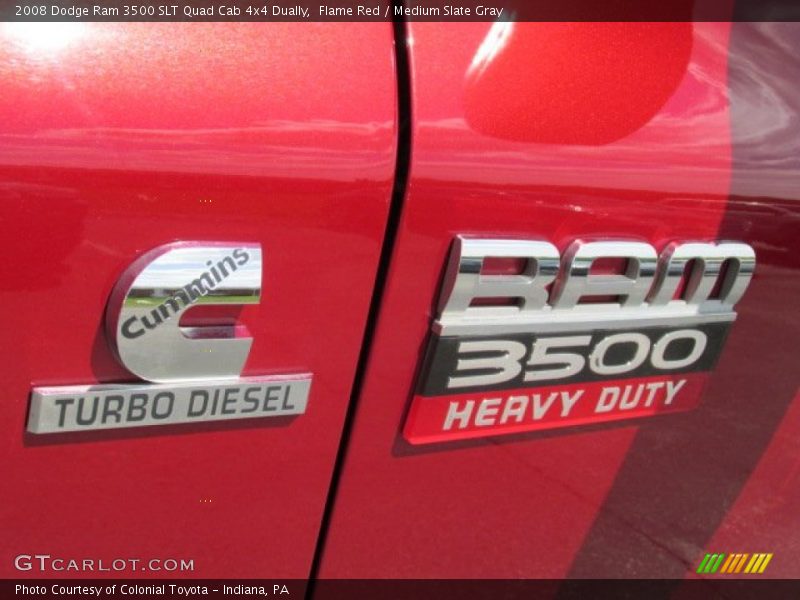 Flame Red / Medium Slate Gray 2008 Dodge Ram 3500 SLT Quad Cab 4x4 Dually