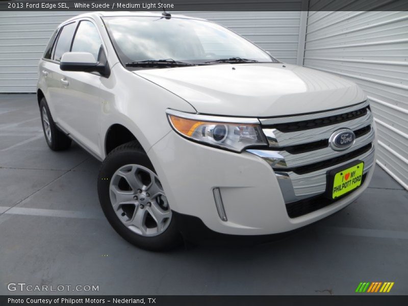 White Suede / Medium Light Stone 2013 Ford Edge SEL