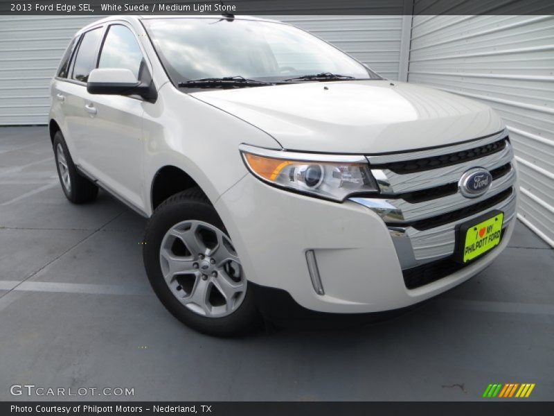 White Suede / Medium Light Stone 2013 Ford Edge SEL