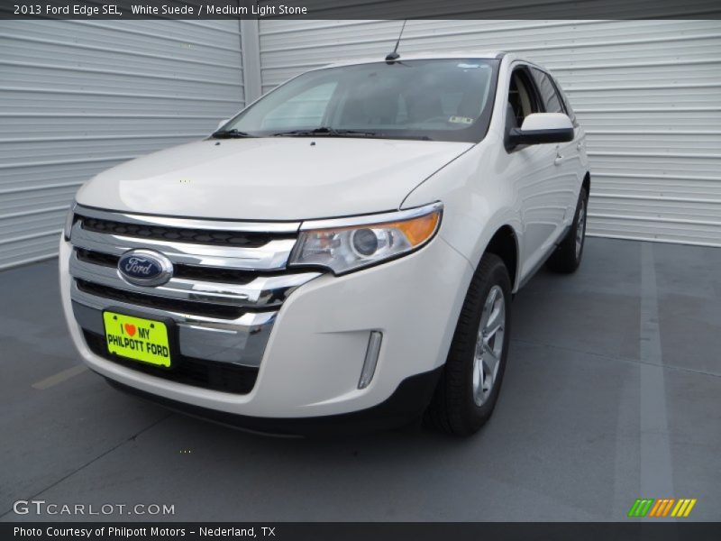 White Suede / Medium Light Stone 2013 Ford Edge SEL