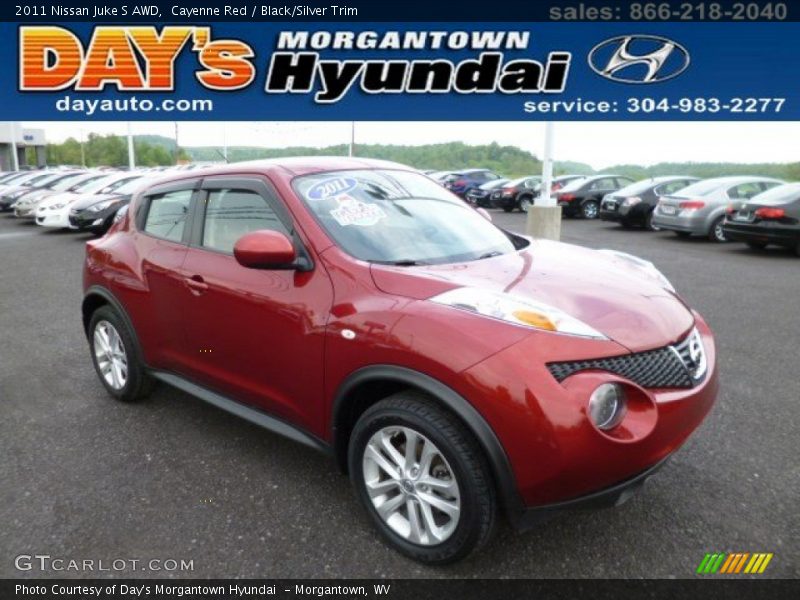 Cayenne Red / Black/Silver Trim 2011 Nissan Juke S AWD