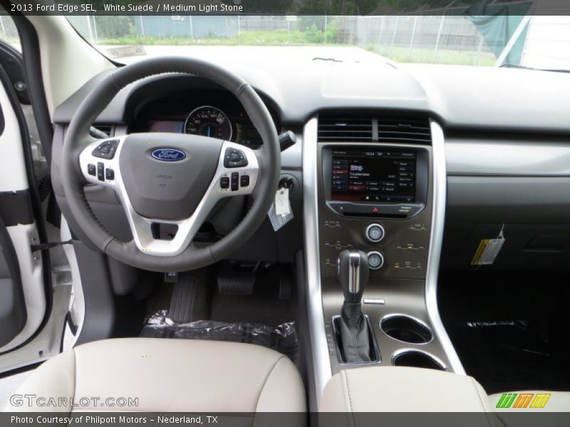 White Suede / Medium Light Stone 2013 Ford Edge SEL