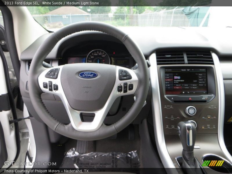 White Suede / Medium Light Stone 2013 Ford Edge SEL