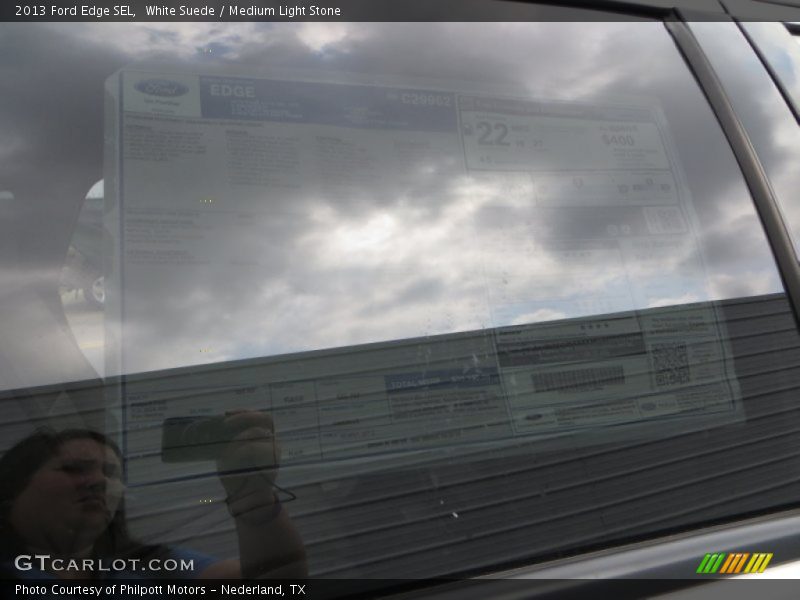 White Suede / Medium Light Stone 2013 Ford Edge SEL