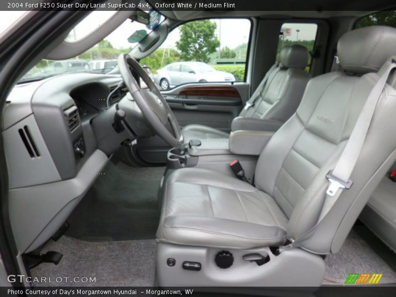 Oxford White / Medium Flint 2004 Ford F250 Super Duty Lariat SuperCab 4x4