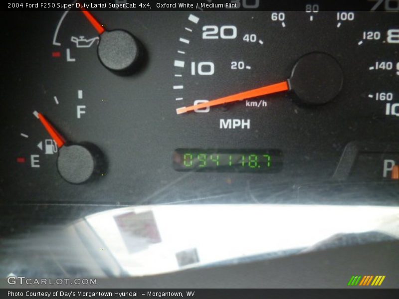 Oxford White / Medium Flint 2004 Ford F250 Super Duty Lariat SuperCab 4x4