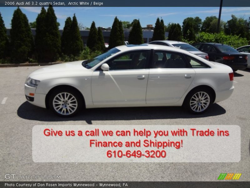 Arctic White / Beige 2006 Audi A6 3.2 quattro Sedan