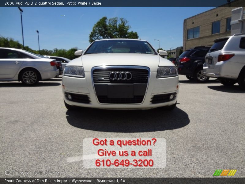 Arctic White / Beige 2006 Audi A6 3.2 quattro Sedan