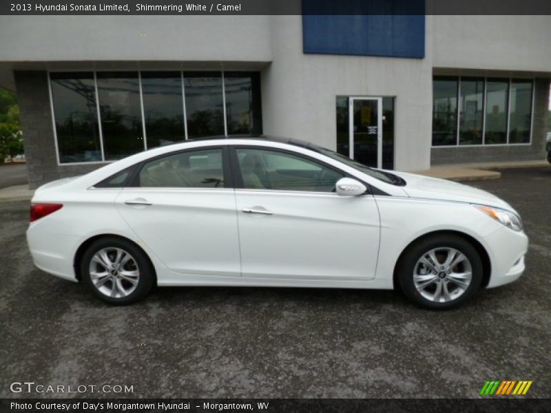 Shimmering White / Camel 2013 Hyundai Sonata Limited