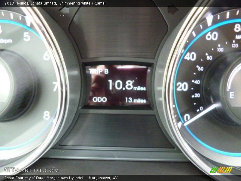 Shimmering White / Camel 2013 Hyundai Sonata Limited