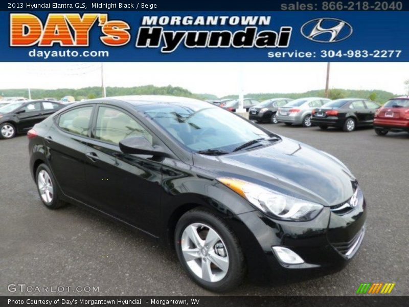 Midnight Black / Beige 2013 Hyundai Elantra GLS