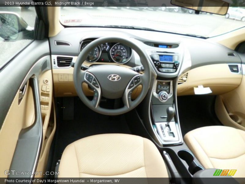 Midnight Black / Beige 2013 Hyundai Elantra GLS