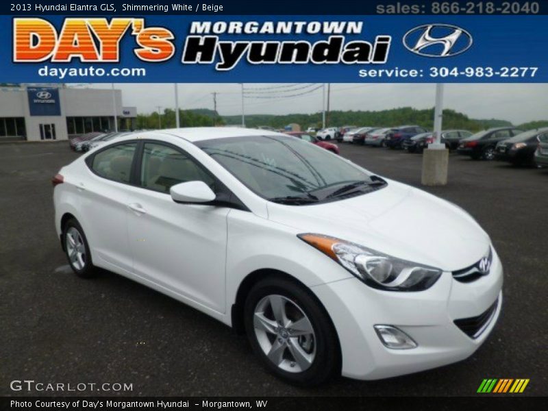 Shimmering White / Beige 2013 Hyundai Elantra GLS