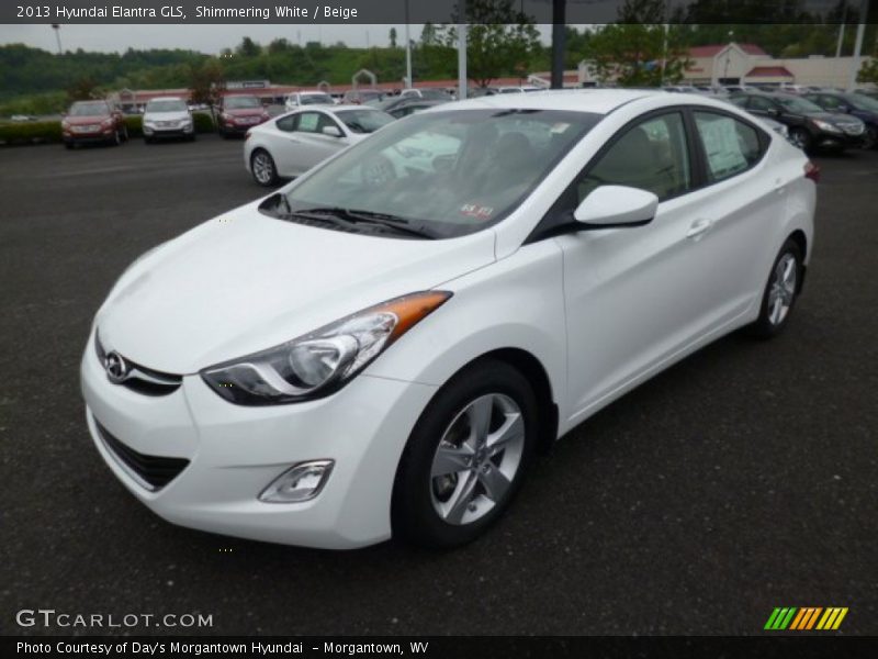 Shimmering White / Beige 2013 Hyundai Elantra GLS