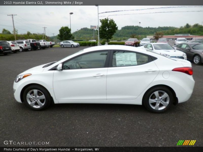 Shimmering White / Beige 2013 Hyundai Elantra GLS