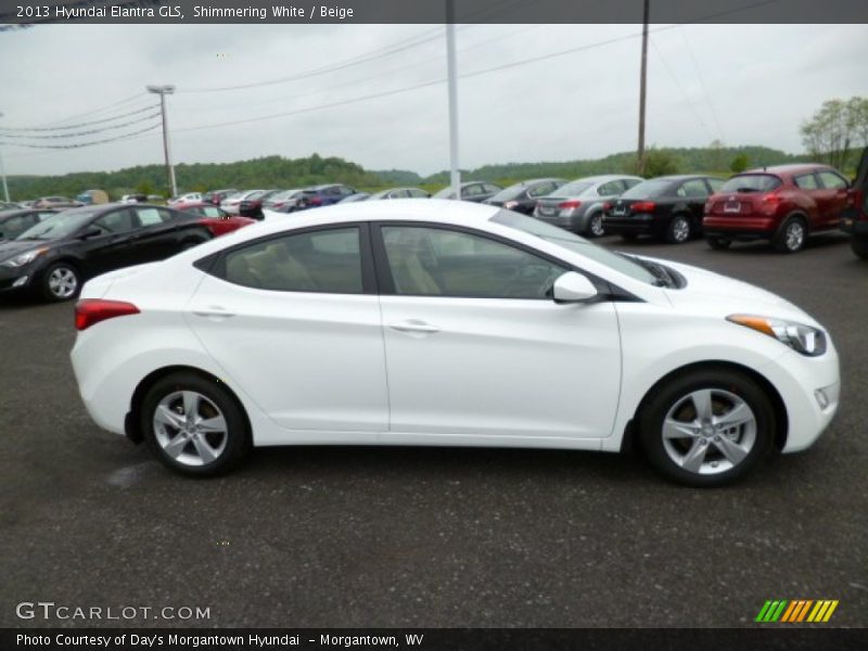 Shimmering White / Beige 2013 Hyundai Elantra GLS
