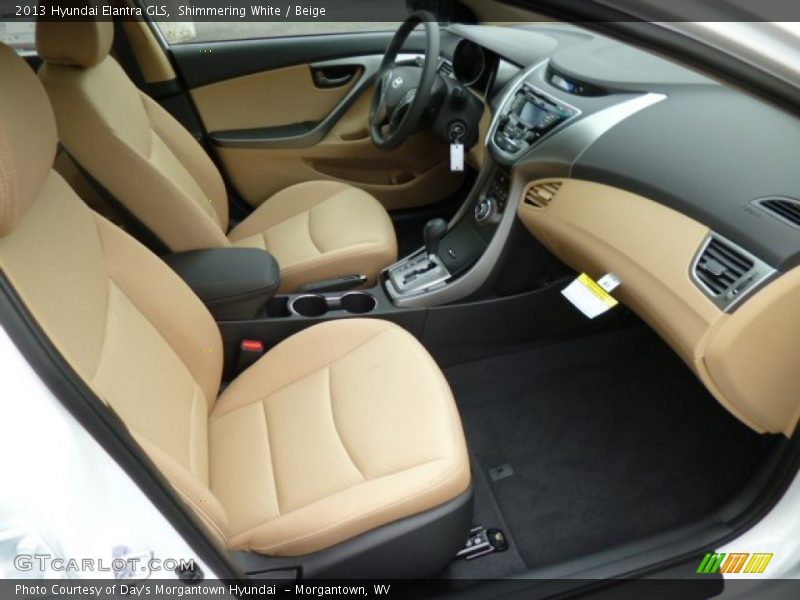 Shimmering White / Beige 2013 Hyundai Elantra GLS