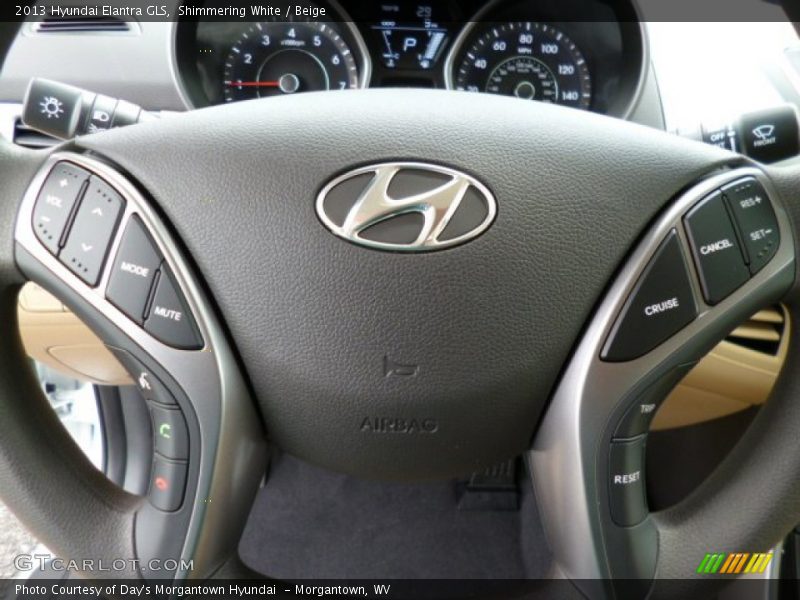 Shimmering White / Beige 2013 Hyundai Elantra GLS