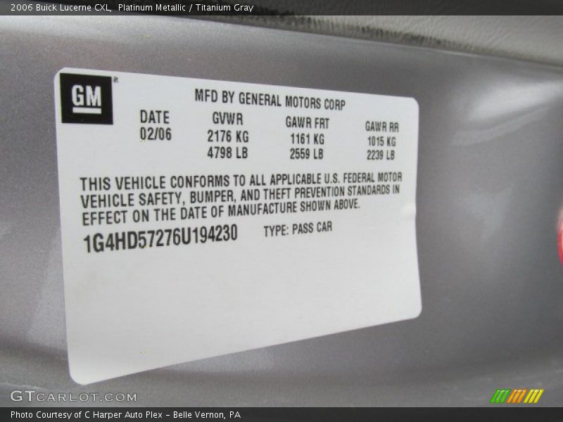 Platinum Metallic / Titanium Gray 2006 Buick Lucerne CXL