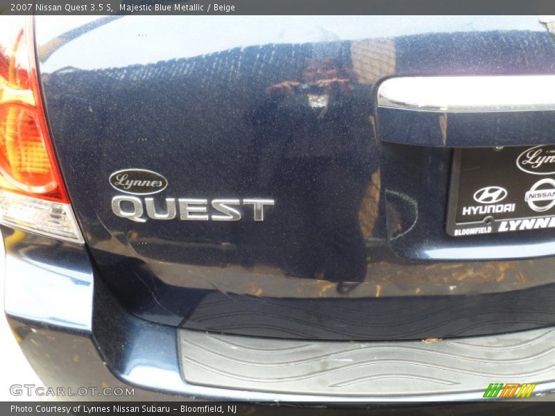 Majestic Blue Metallic / Beige 2007 Nissan Quest 3.5 S