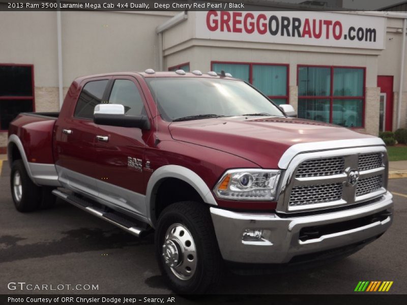 Deep Cherry Red Pearl / Black 2013 Ram 3500 Laramie Mega Cab 4x4 Dually