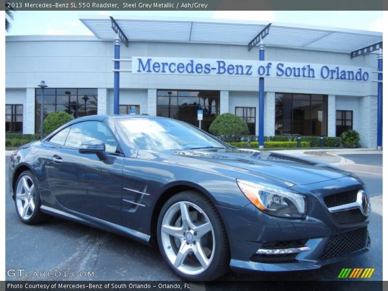 Steel Grey Metallic / Ash/Grey 2013 Mercedes-Benz SL 550 Roadster