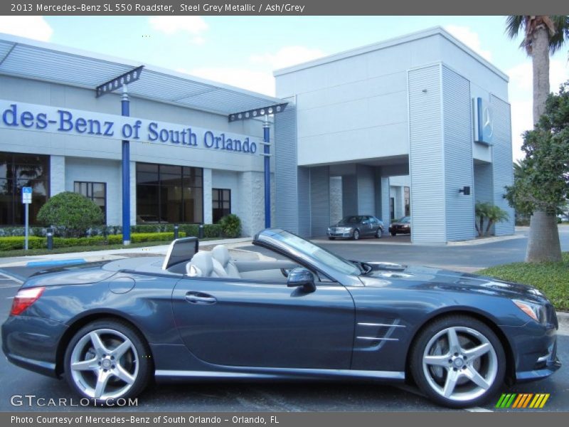 Steel Grey Metallic / Ash/Grey 2013 Mercedes-Benz SL 550 Roadster