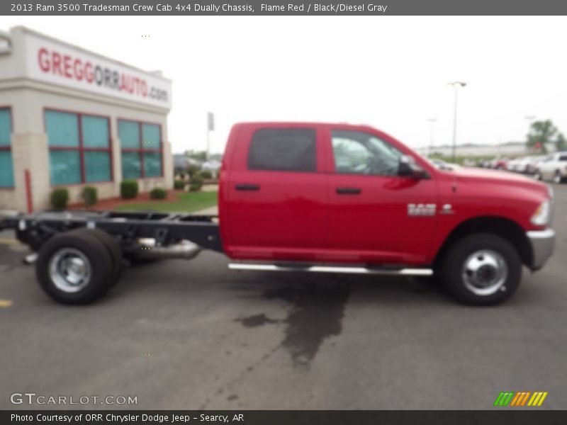 Flame Red / Black/Diesel Gray 2013 Ram 3500 Tradesman Crew Cab 4x4 Dually Chassis