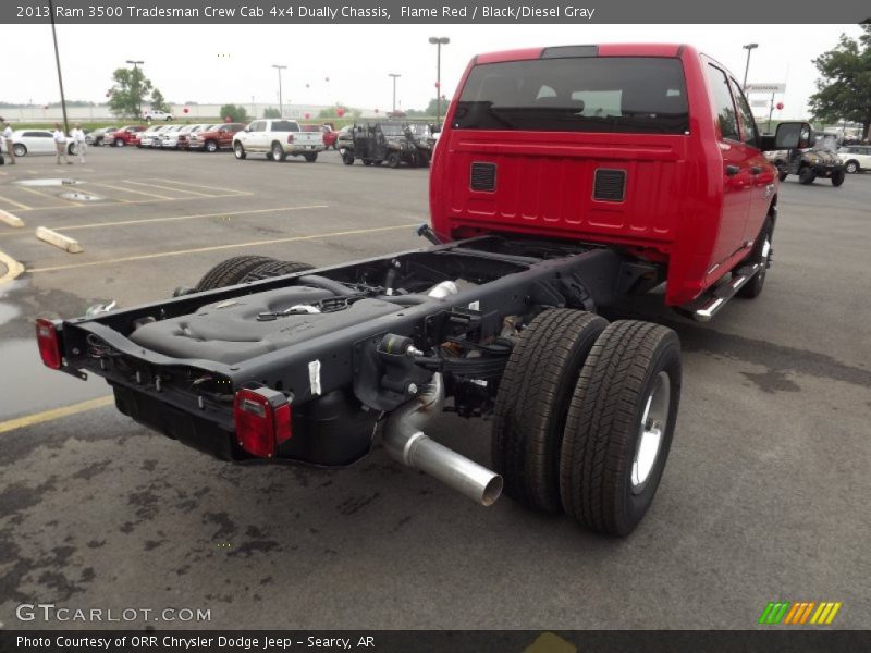 Flame Red / Black/Diesel Gray 2013 Ram 3500 Tradesman Crew Cab 4x4 Dually Chassis