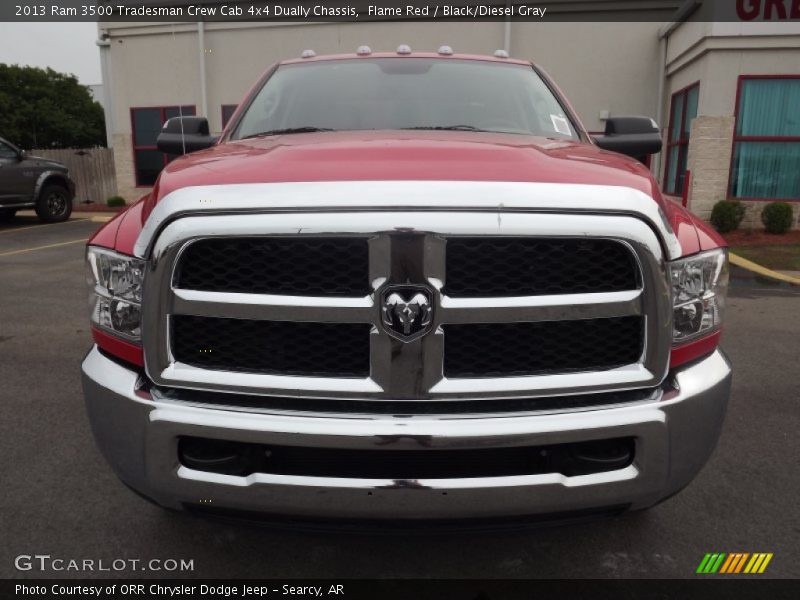 Flame Red / Black/Diesel Gray 2013 Ram 3500 Tradesman Crew Cab 4x4 Dually Chassis