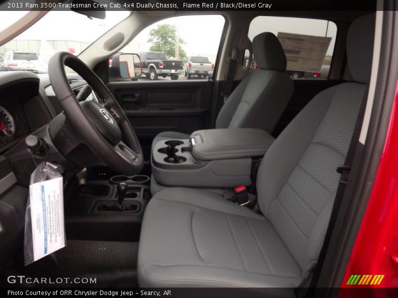 Flame Red / Black/Diesel Gray 2013 Ram 3500 Tradesman Crew Cab 4x4 Dually Chassis