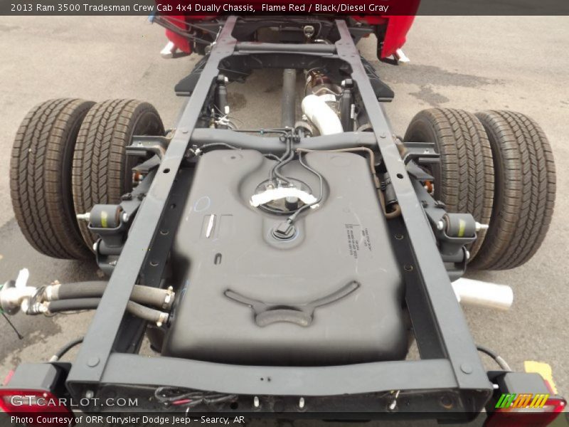 Flame Red / Black/Diesel Gray 2013 Ram 3500 Tradesman Crew Cab 4x4 Dually Chassis