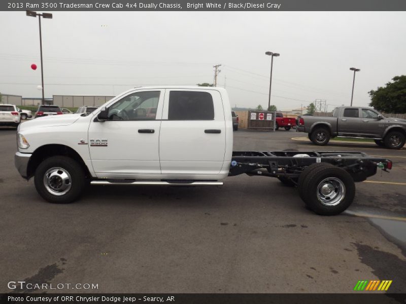 Bright White / Black/Diesel Gray 2013 Ram 3500 Tradesman Crew Cab 4x4 Dually Chassis